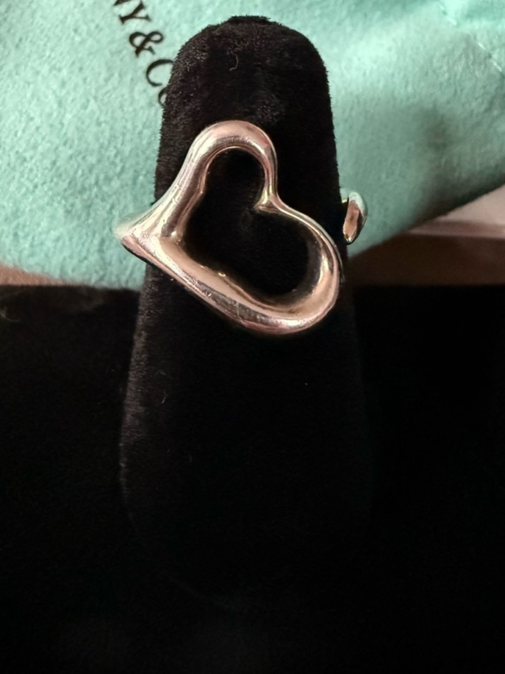 Tiffany & Co Sterling Silver Open Heart Ring - Silver